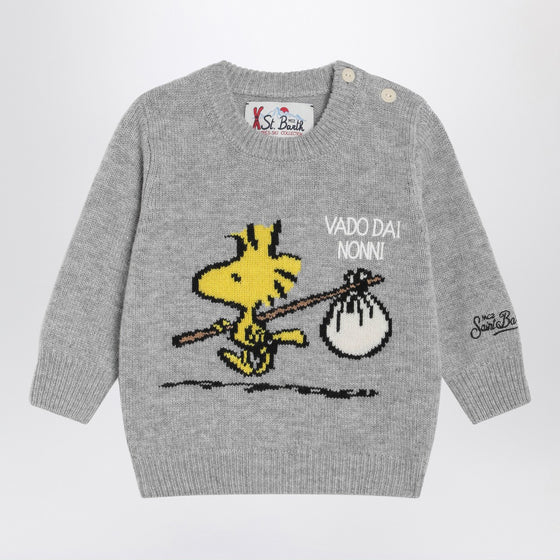 MC2 Saint Barth Grey wool-blend sweater with Woodstock