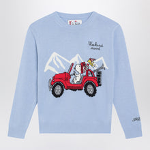  MC2 Saint Barth Light blue wool-blend sweater with Snoopy