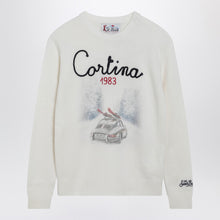  MC2 Saint Barth White wool-blend sweater with Cortina embroidery