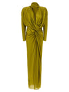 Balmain Draped Silk Dress With Knot