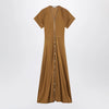 LEMAIRE Cinnamon-brown zip-up dress in cotton-viscose jersey