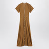 LEMAIRE Cinnamon-brown zip-up dress in cotton-viscose jersey