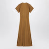 LEMAIRE Cinnamon-brown zip-up dress in cotton-viscose jersey