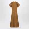 LEMAIRE Cinnamon-brown zip-up dress in cotton-viscose jersey