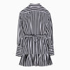 Patou Black/white striped cotton mini chemisier dress