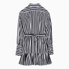 Patou Black/white striped cotton mini chemisier dress