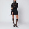 Patou Black mini dress with buckle collar