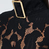 Patou Black mini dress with buckle collar