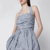 Patou Mini bloomer dress with stripes and open back