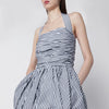 Patou Mini bloomer dress with stripes and open back