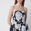Patou Long bustier dress in mesh with floral print