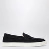 Doucal's Blue Suede Penny Loafers