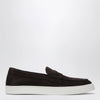 Doucal's Brown Suede Penny Loafers
