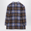 Douuod Grey/blue wool blend checked coat