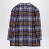 Douuod Grey/blue wool blend checked coat