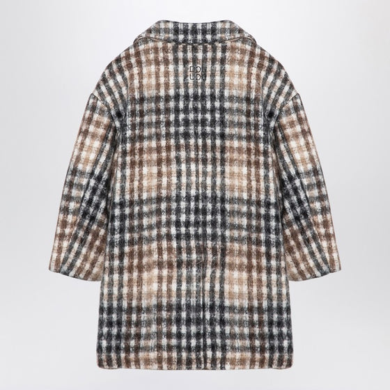 Douuod Hazelnut-coloured checked coat
