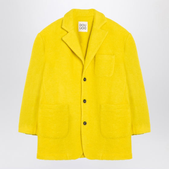 Douuod Yellow single-breasted coat in wool blend