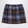 Douuod Grey/blue wool blend checked skirt