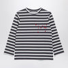 Douuod Grey/white striped cotton jersey