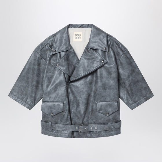Douuod Over Calamita biker jacket grey in eco-leather