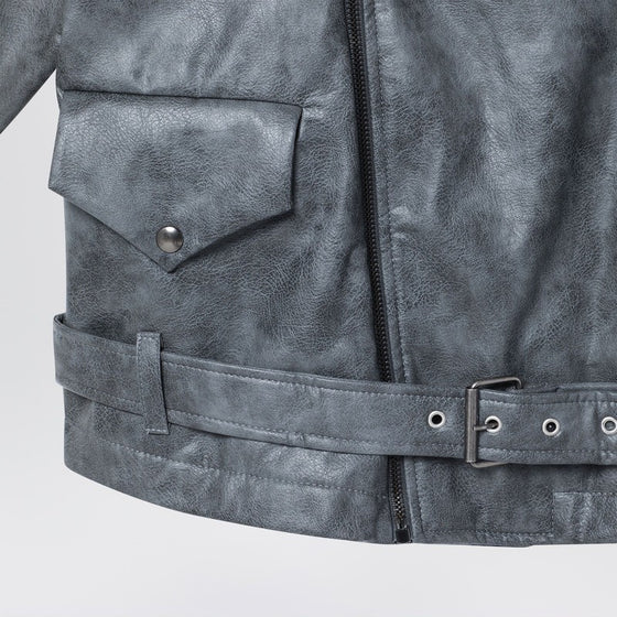 Douuod Over Calamita biker jacket grey in eco-leather