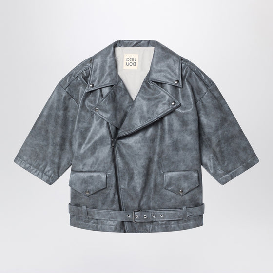 Douuod Over Calamita biker jacket grey in eco-leather