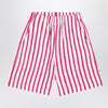 Douuod White/red striped Bermuda shorts in linen