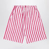 Douuod White/red striped Bermuda shorts in linen