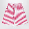 Douuod White/red striped Bermuda shorts in linen
