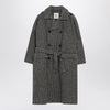 Douuod Ebony/beige checked wool coat