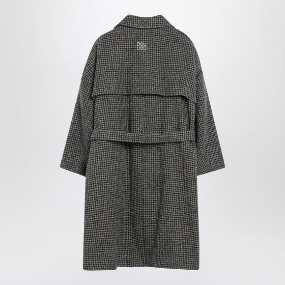 Douuod Ebony/beige checked wool coat