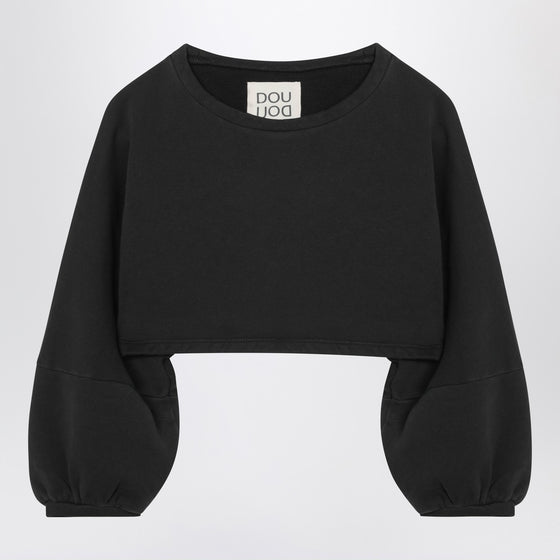 Douuod Cropped sweatshirt in black cotton
