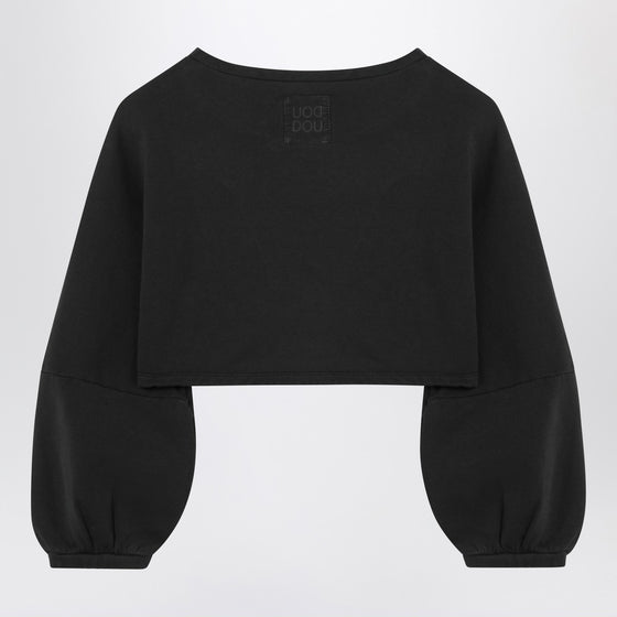 Douuod Cropped sweatshirt in black cotton