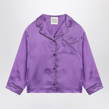  Douuod Purple satin pyjama shirt