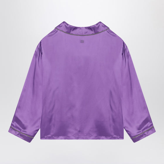 Douuod Purple satin pyjama shirt