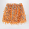 Douuod Orange Maracaibo skirt with feathers