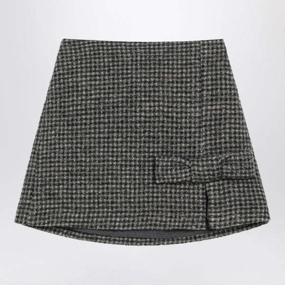 Douuod Ebony/beige checked wool Nicaragua skirt
