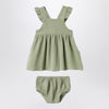 Teddy & Minou Sage green dress with ruffles