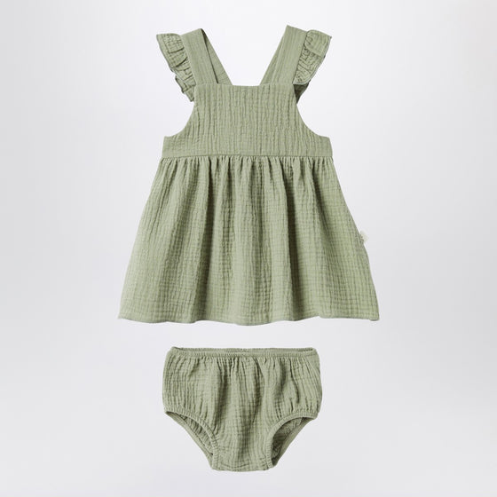 Teddy & Minou Sage green dress with ruffles