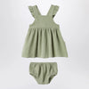 Teddy & Minou Sage green dress with ruffles