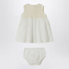 Teddy & Minou Cream-colored openwork knit dress with voile