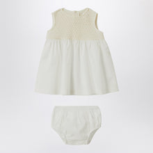  Teddy & Minou Cream-colored openwork knit dress with voile