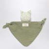 Teddy & Minou Sage green muslin doudou with kitten