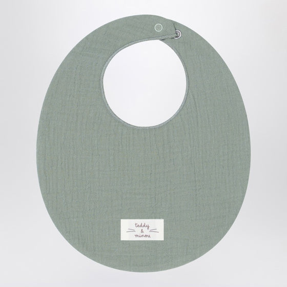 Teddy & Minou Sage green cotton bib