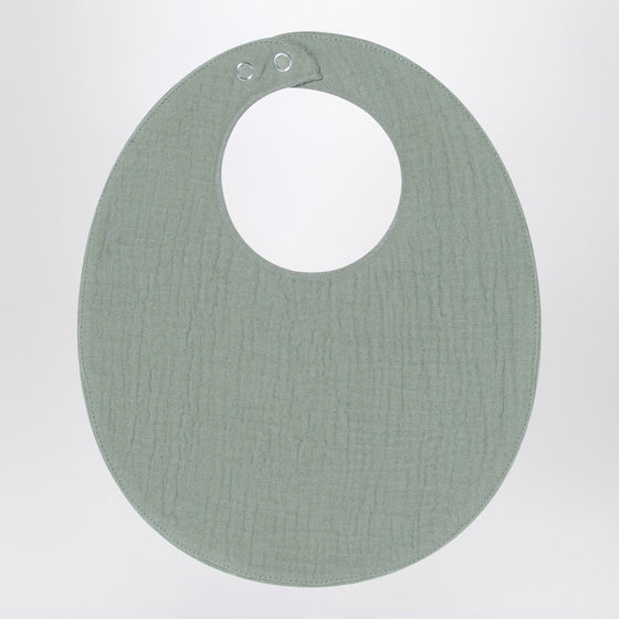 Teddy & Minou Sage green cotton bib