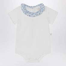  Teddy & Minou White romper with Liberty fabric collar