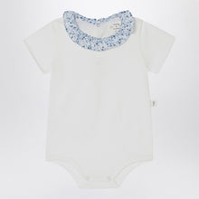  Teddy & Minou White romper with Liberty fabric collar