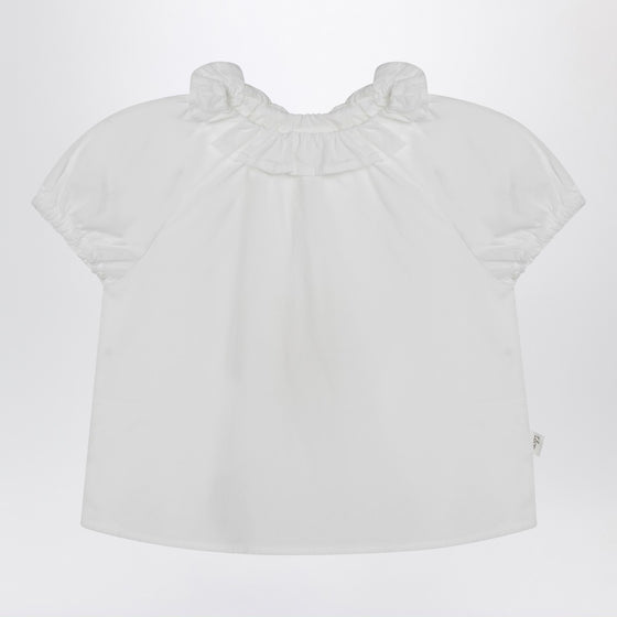 Teddy & Minou White blouse with ruffles in cotton