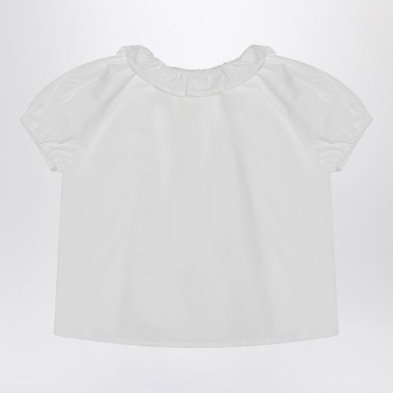 Teddy & Minou White blouse with ruffles in cotton
