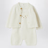 Teddy & Minou White outfit with jacket and overalls